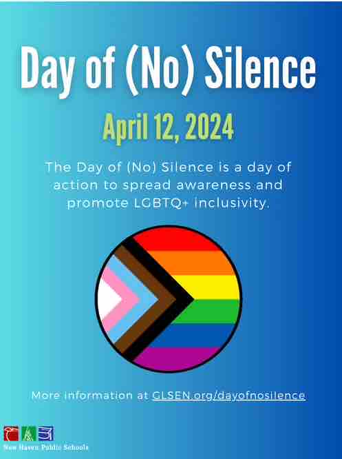 Friday, April 12 is the Day of (No) Silence, a day of action to spread awareness and promote LGBTQ+ inclusivity. Help spread the word! #NHPS #DayOfNoSilence