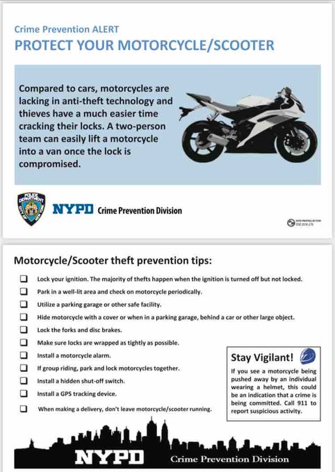 Motorcycle security relies heavily on the quality and quantity of the anti-theft devices you choose to protect your motorcycle. 🏍️Lock your bike to a stationary object 🔒Use high-quality locking devices 🚨Install an audible alarm or tracking device