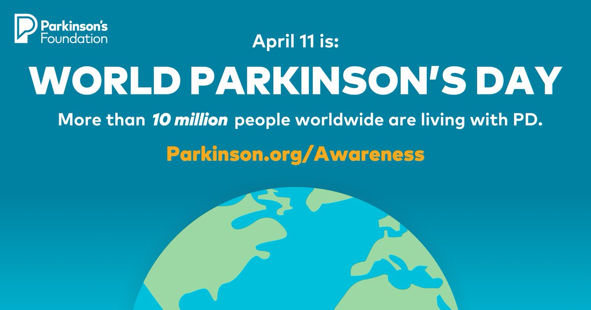 It's World Parkinson's Day 🌎! Someone new is diagnosed with Parkinson's disease in the U.S. 🇺🇸 every 6 minutes 🕗. Visit Parkinson.org/Awareness to learn more about this complex disease. #PDAwareness #ParkinsonsFoundation #UFHealth #FixelInstitute #BrainHealth