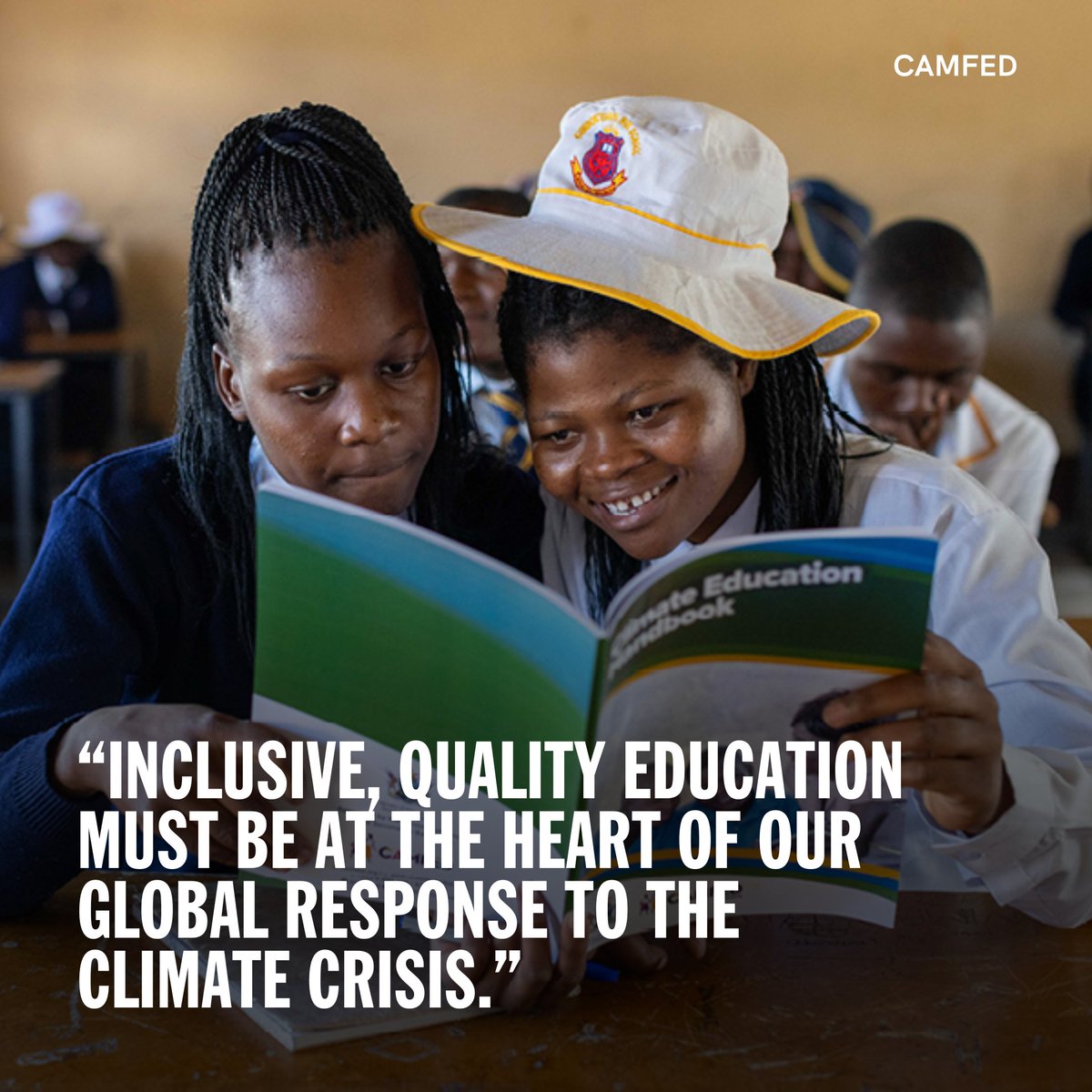 Climate justice starts in the classroom! @Camfed in partnership with Ministries of Education launched a new in-school climate education program led by young women graduates The goal will be to enable young people to build skills needed to thrive in a climate-impacted world 🌎