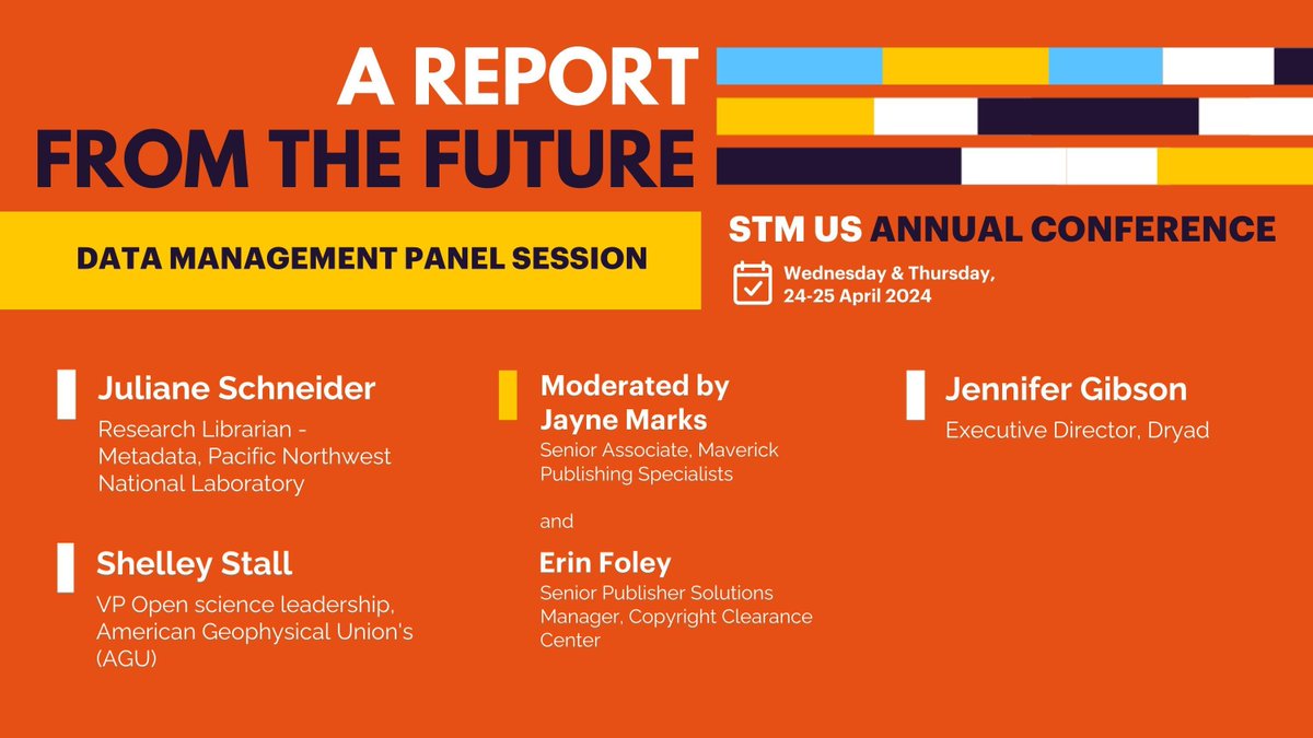 Attending the @STMAssoc annual conference? Don't miss your report on the future of open data sharing, featuring @jmclenna buff.ly/43XDo8M
