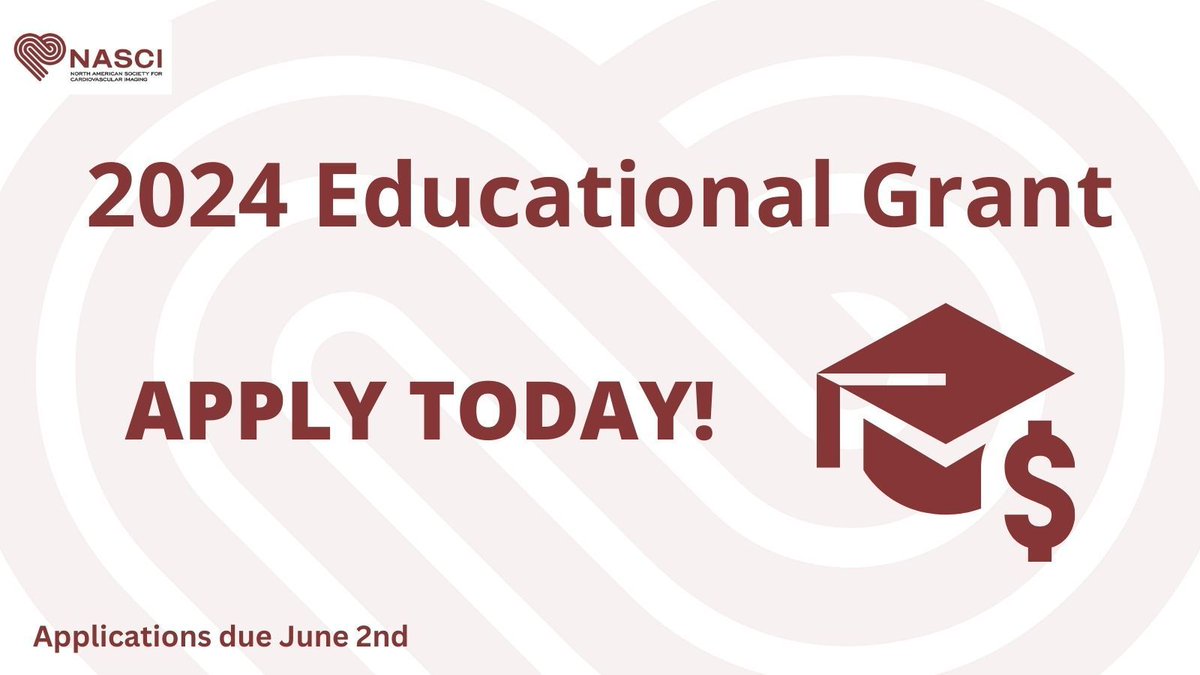 We are pleased to announce the #NASCI Educational Grant, an initiative led by NASCI past-president, Dr. Diana Litmanovich, is being offered again this year! Applications are due by June 2nd, 2024. Learn More + Apply Now: buff.ly/3Ki4Wwd #cardiovascularimaging