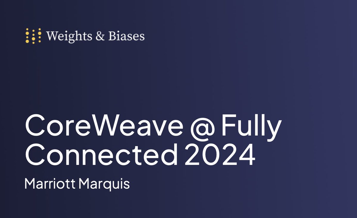 Come join us for Fully Connected 2024! We're excited to be joining forces with @weights_biases in San Francisco next week for their annual North America conference. Click the link ⬇️ to sign up + view our speaker sessions. Early bird pricing ends tomorrow hubs.la/Q02sBVLT0