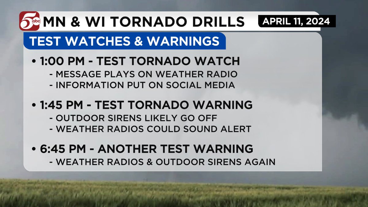 The first of two state-wide tornado drills has just concluded. The sirens will sound again at 6:45. This would be a great opportunity to locate your safe space at home, and practice a severe weather plan with your family. A note of advice - Local phone lines are often jammed…