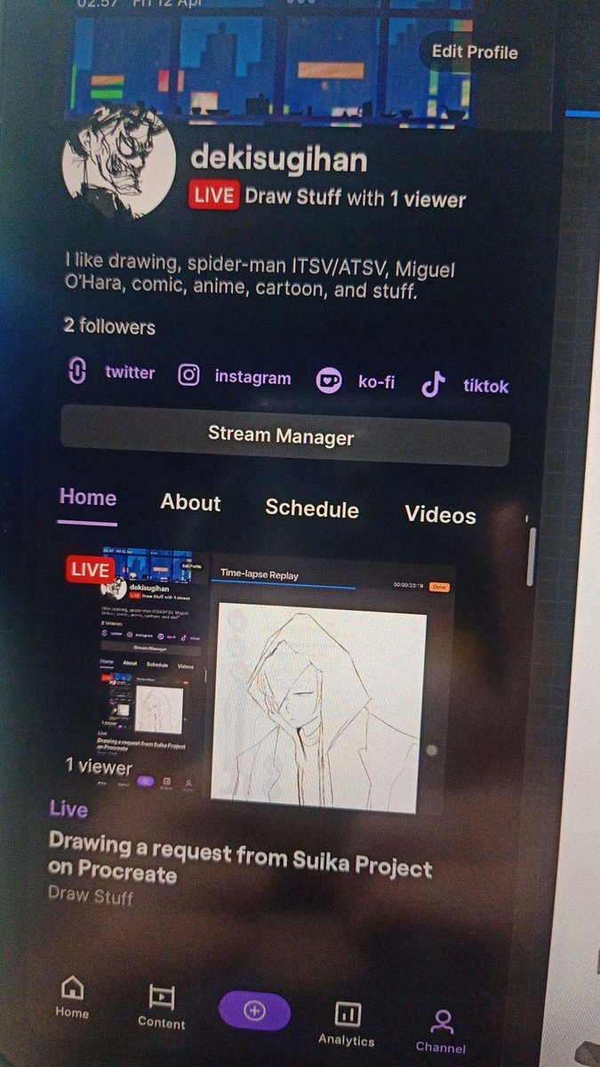 I got confused on how to use twitch..... anyway im livestreamng