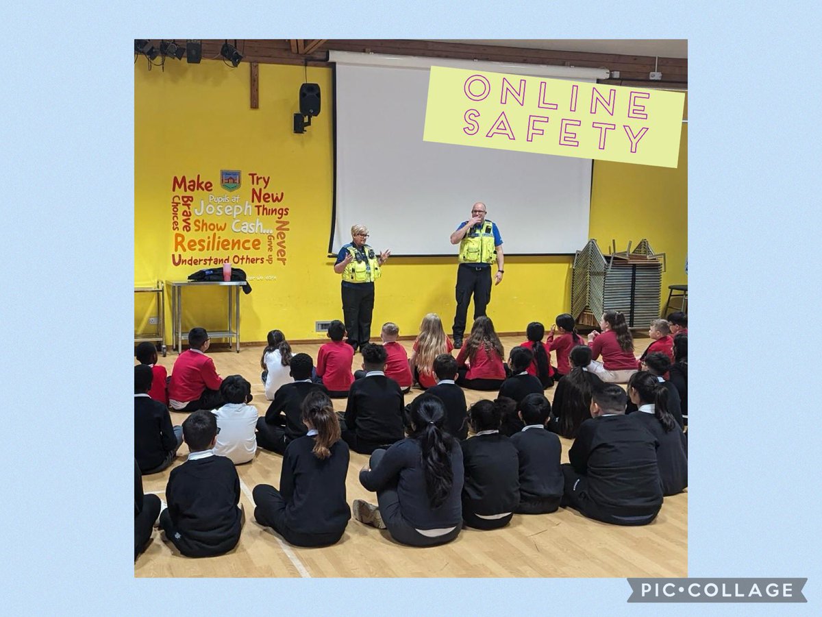 Years 4, 5 and 6 were lucky to be joined by two PCSOs today, leading an assembly about online safety. They learnt about the importance of age restrictions on popular social media platforms and how our actions online relate to the law. #onlinesafety #westmidlandspolice #JCway