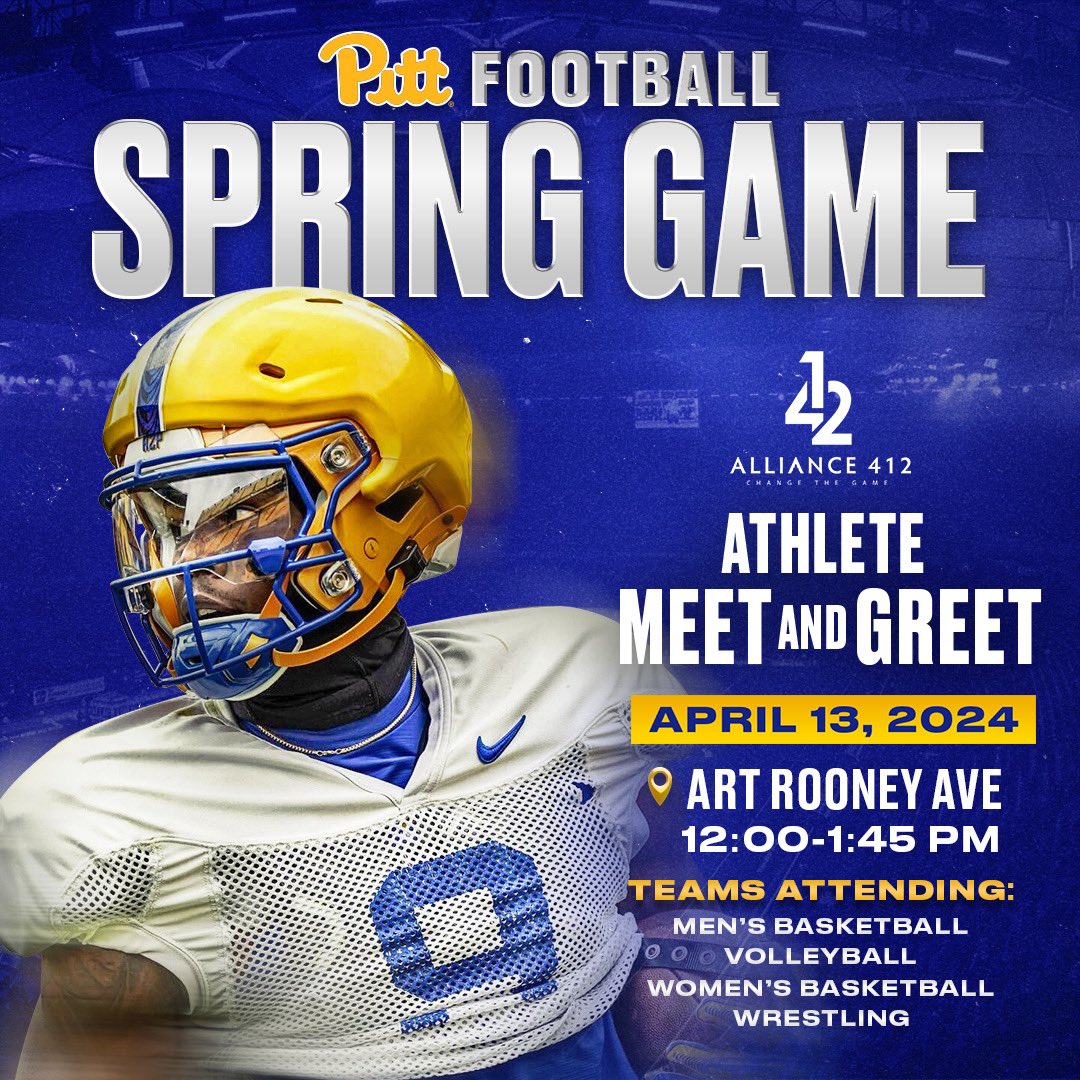 Join us before Saturday's spring game for a Meet and Greet with members of the men's basketball, women's basketball, volleyball, and wrestling teams! 🏀 🏐 🤼‍♂️ Don't miss out on this chance to mingle and take pictures with some of your favorite Panthers! 💙💛