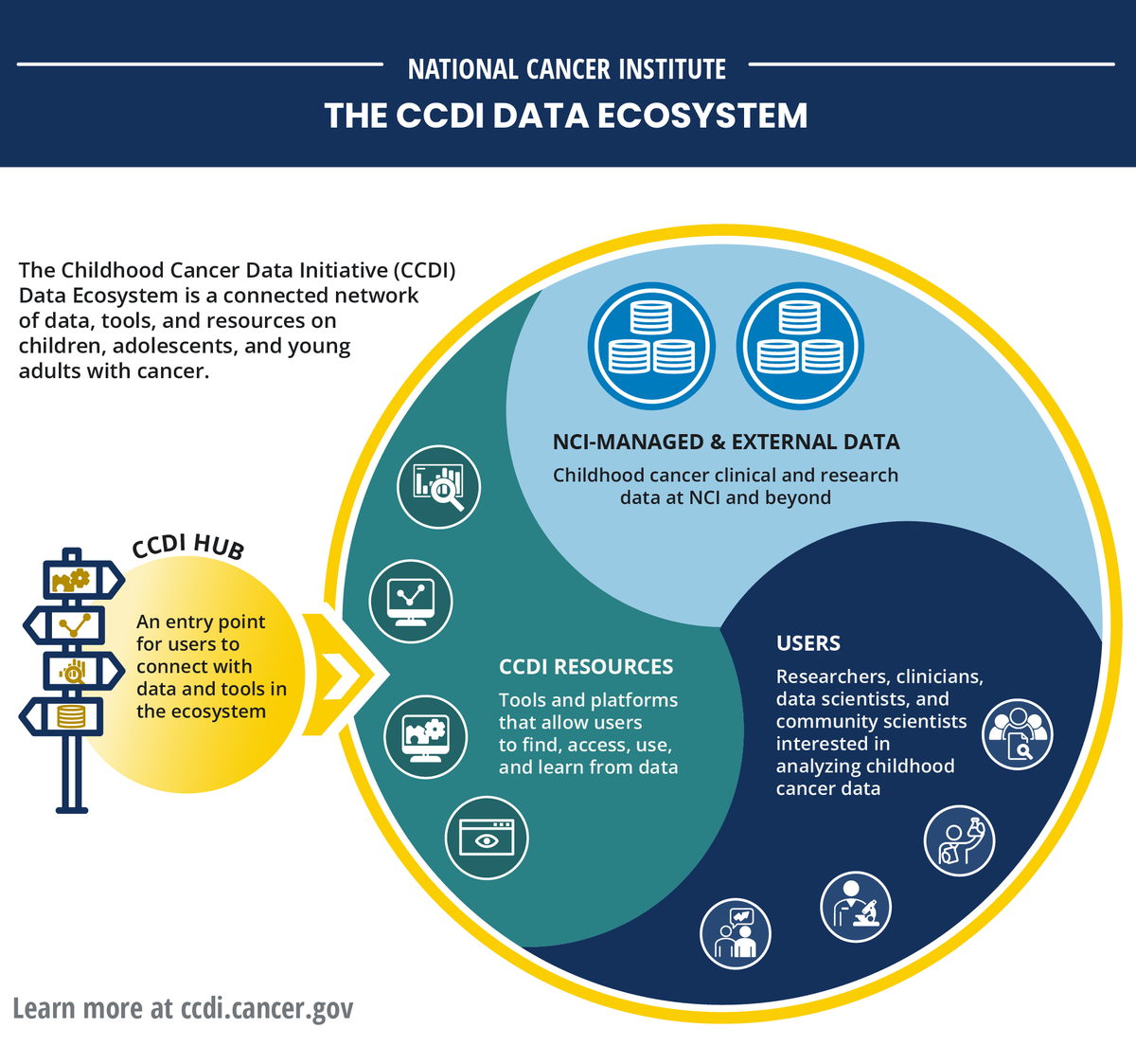 The Childhood Cancer Data Initiative Hub is a gateway to a wealth of data and resources in #ChildhoodCancerResearch. Explore the Hub to access data, tools, and resources that could accelerate research progress. spr.ly/6014wUDq2 #Data4ChildhoodCancer #DataSharing