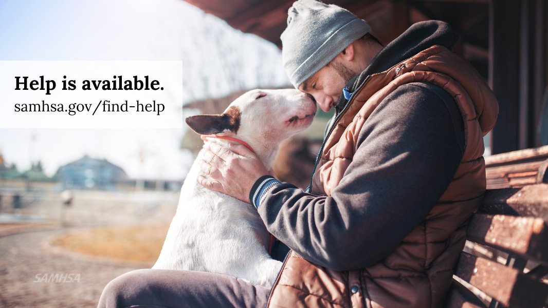 No matter what problems you’re dealing with, if you need someone to lean on for support, help is available. Visit samhsa.gov/find-help for more. #NationalPetDay