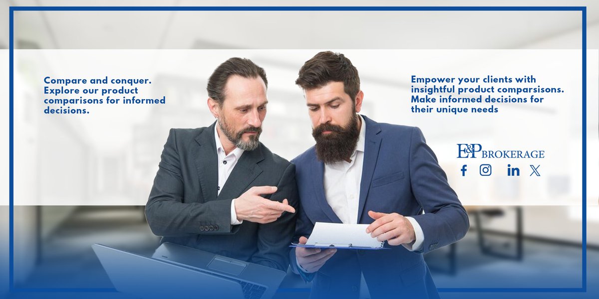 epbrokerage's tweet image. Insurance agents, are you looking to provide the best options for your clients? Dive into our product comparisons for detailed insights into various coverage plans #ProductComparisons #InsuranceOptions #CoverageComparison #InformedDecisions #ClientSatisfaction