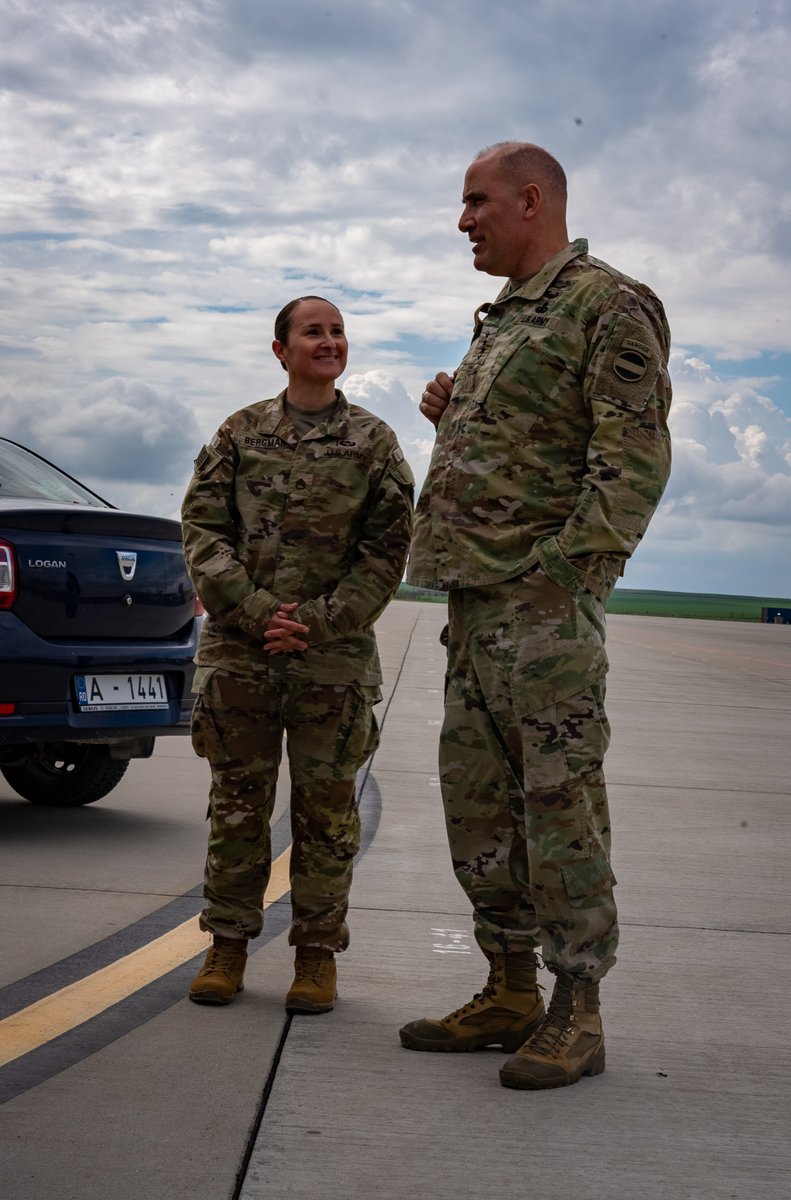 Gen. Andrew P. Poppas, FORSCOM commander, visited Mihail Kogalniceanu Air Base in Romania. Poppas spoke to #Soldiers assigned to the @82ndABNDiv about the importance of their role in the mission at MKAB. #Readiness #StrongerTogether #BeAllYouCanBe @USArmy