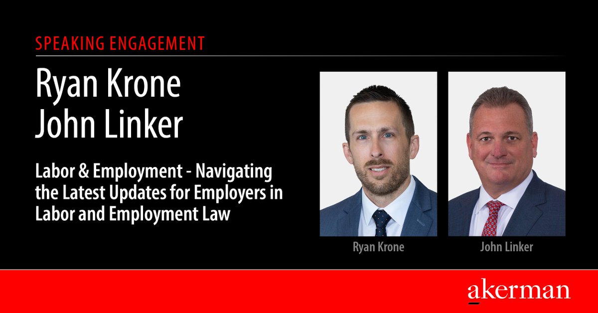 Join John Linker and Ryan Krone at the ELS+ Conference as they discuss the latest updates in Labor & Employment Law. Gain insights on compliance,      workplace safety, wage & hour, and more. #LaborLaw #EmploymentLaw