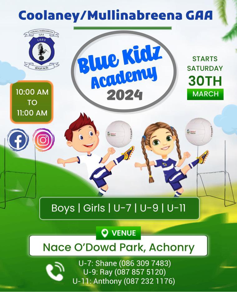 Blue Kidz Academy 2024 Continues this Saturday morning at 10am!🟦⬜️ New children and parents are very welcome, come and join your CLUB!🟦⬜️👍