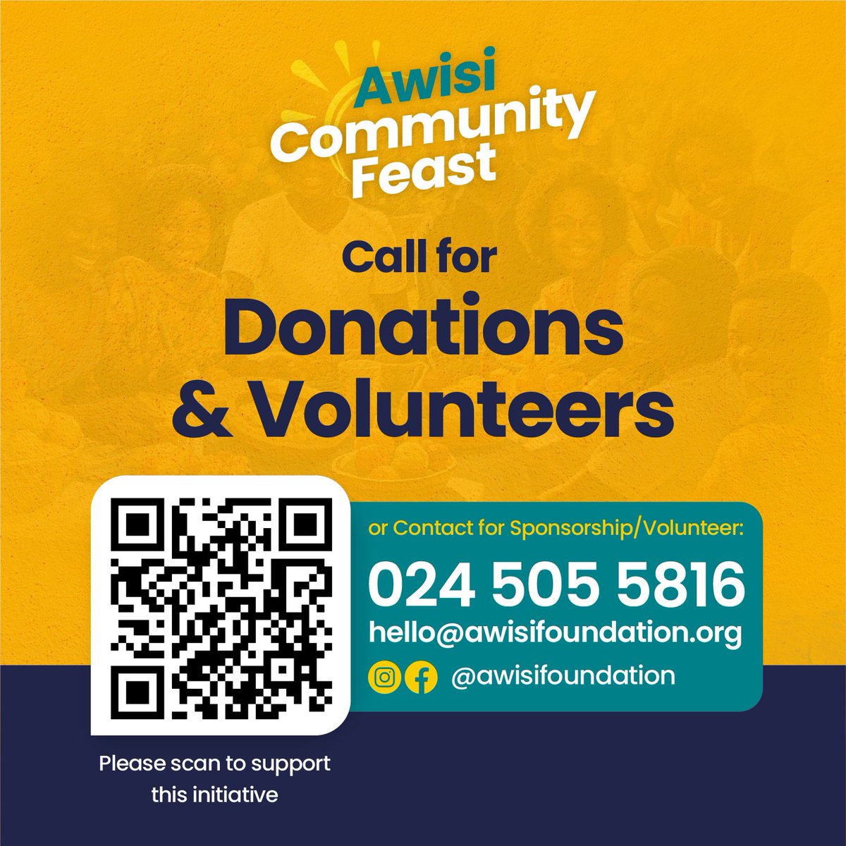 Feasting with purpose! Join us at the Awisi Foundation Community Feast as we come together to spread love, joy, and support to the residents of Nuaso and the children of Nectar Orphanage Home.
#communityfeast #awisifoundation #letscometogether #letslovehumanity #letsbekind #ngo