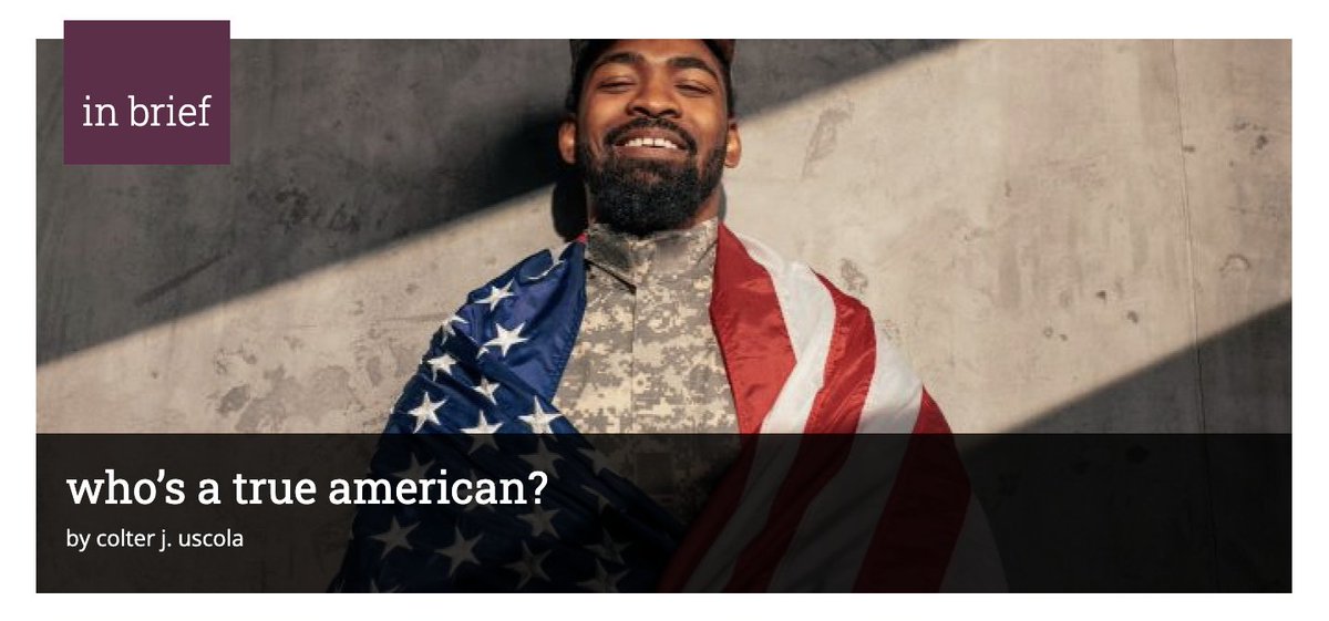 In Brief! @UBCSociology student Colter J. Uscola covers new @socquarterly research by Sam Perry (@OU_SocCrim) and colleagues on Christian Nationalism and U.S. attitudes toward ethno-racial inclusion and exclusion: 'Who's a True American?' contexts.org/articles/true-…