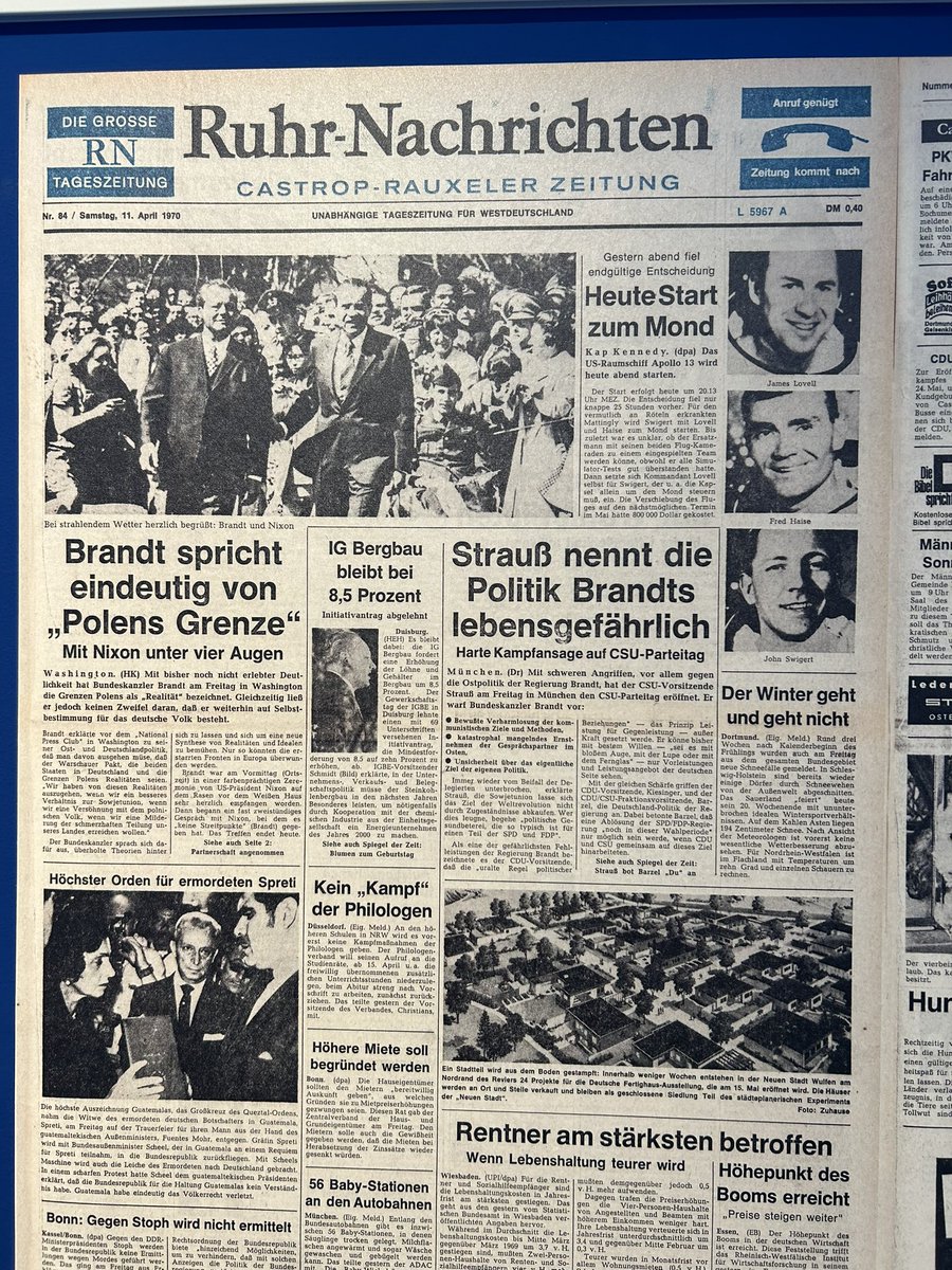 InfoFeld's tweet photo. Heute vor 54 Jahren. „Der Winter geht und geht nicht.“ Dazu weitere spannende Schlagzeilen. https://t.co/Ev34um2Qst