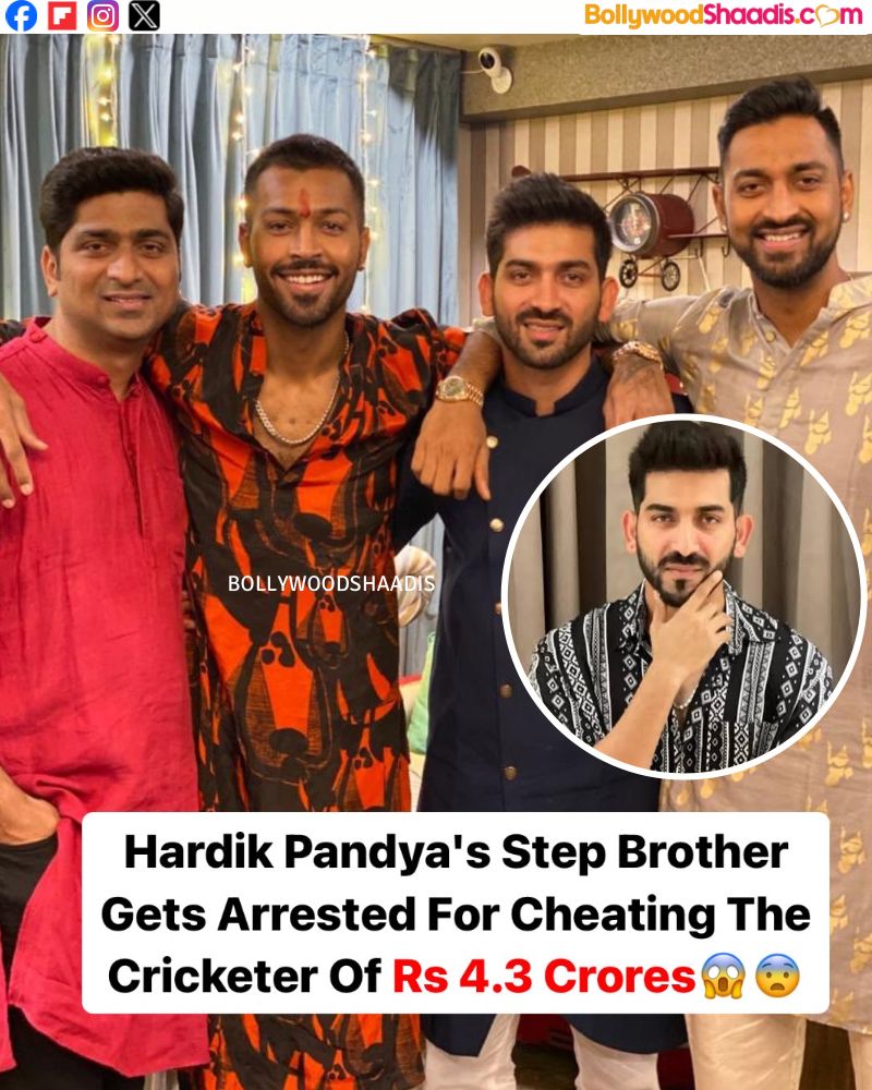 As per a report, Hardik Pandya and his brother, Krunal Pandya, were duped by their stepbrother, Vaibhav Pandya, for a huge amount of money. Thus, the latter was soon arrested by Mumbai Police. Read here- bollywoodshaadis.com/articles/hardi… #hardikpandya #hardikpandey #krunalpandya