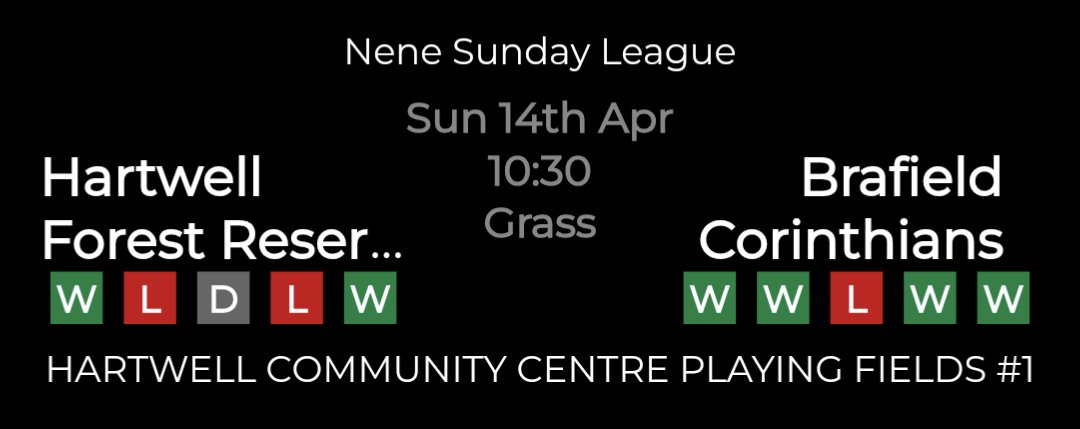 The Badger Referee (@badgerreferee) on Twitter photo Back at it again this Sunday after a short break. Brafields with a strong 4 wins out their last 5 games. Hartwell v Brafield looking forward to being in the middle.
Best of luck to both teams! <a href="/NeneLeague/">NeneSundayLeague</a> Back at it again this Sunday after a short break. Brafields with a strong 4 wins out their last 5 games. Hartwell v Brafield looking forward to being in the middle.
Best of luck to both teams! <a href="/NeneLeague/">NeneSundayLeague</a>