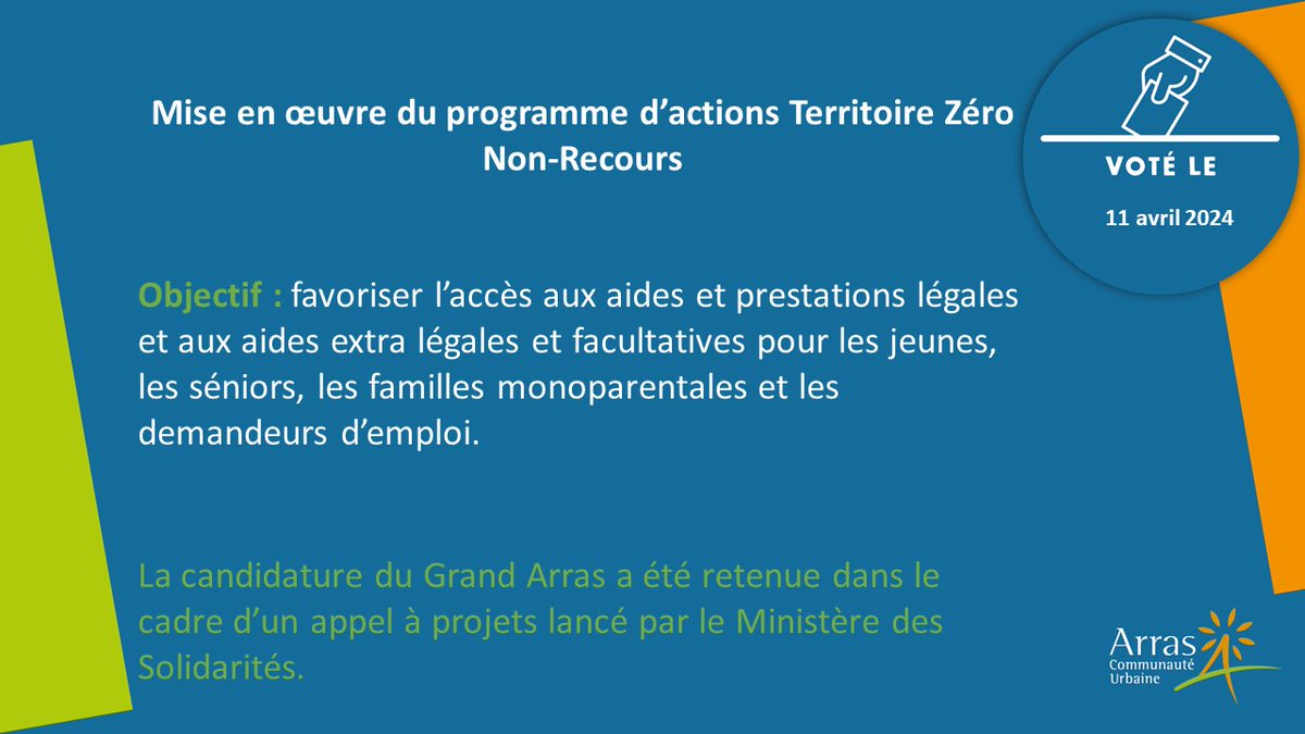 #conseilGrandArras ✅L'expérimentation se fait en 3 phases : 📍réaliser un diagnostic territorial 📍agir avec les professionnels sur leurs pratiques d'accès aux droits sociaux 📍'aller vers' et évaluer pour essaimer les 1ères actions jugées impactantes