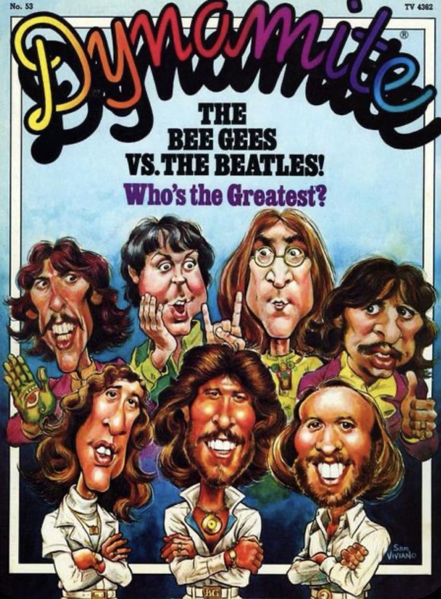Dynamite Magazine, Issue 53, 1978
“The Bee Gees vs. The Beatles! Who’s the Greatest?” 🎶 #popculture