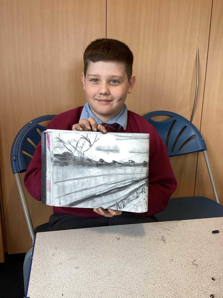 In art today, we started outside looking at the landscape - foreground, middle ground and background. We then practiced shading and produced our own landscapes @artworksedu @church_prim #art #landscape #shading