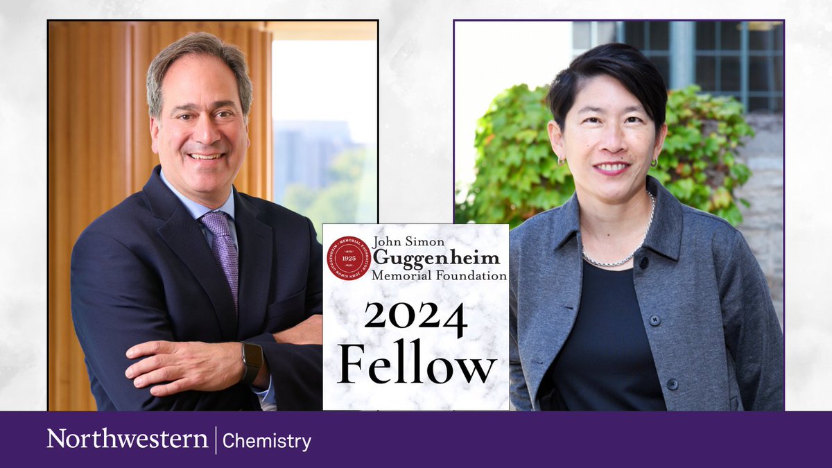 Congratulations to faculty members Teri W. Odom and Chad Mirkin on being named 2024 Guggenheim Fellows for their work in #Chemistry! #chemtwitter #facultyexcellence