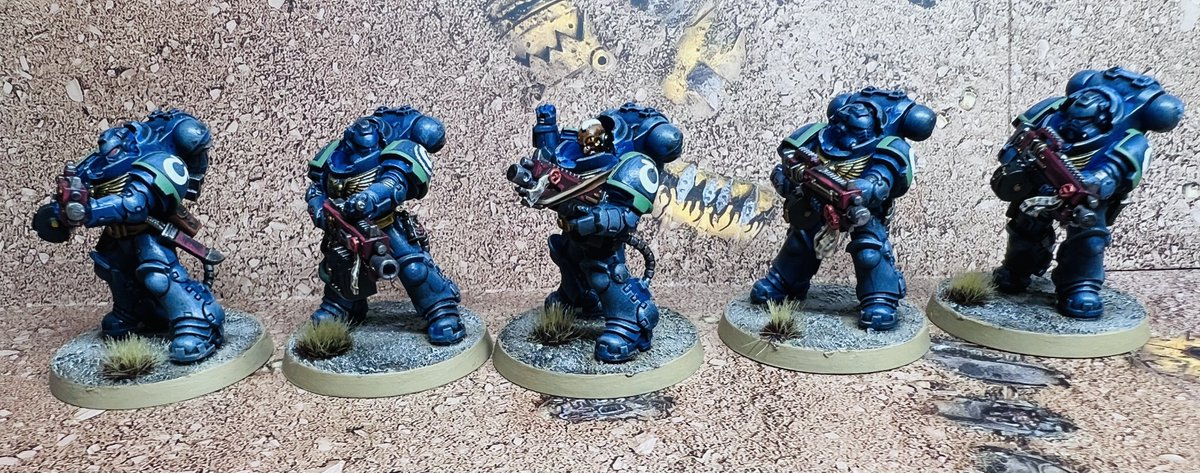 Led by Aurum Bale-eye, a war-name earned after fighting alongside the Space Wolves, these Heavy Intercessors were so laden down with shells it took them a little longer to reach the muster for #MarchForMacragge, but they got here in the end. #Ultramarines #WarhammerCommunity