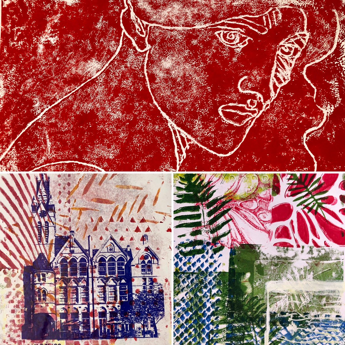 Printmaking workshop today @ikongallery with Kings Norton Girls school, experimenting with screen printing, mono printing & Gelli prints and layering these different processes, well done everyone. And a pleasure as always working with Will