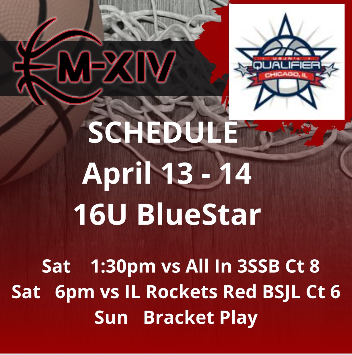 ✅ Tournament Schedule Alert
📸 16U BlueStar 
✈️ Chicago
🗓 April 13 - 14
#Repthe14