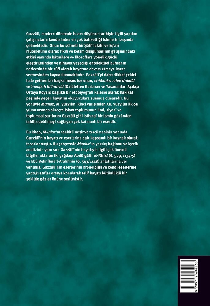 Gazzâlî’nin, hakikat peşinde geçen hayatını kaleme aldığı “El-Munkız Mine’d-Dalâl” adlı otobiyografisinin tenkitli neşri ve tercümesi ile onun eserlerine dair incelemeleri içeren bu kitap, @MahmutKayadan ve @mcnytky tarafından çok özenli bir şekilde hazırlanmış. @klasikyayinlari