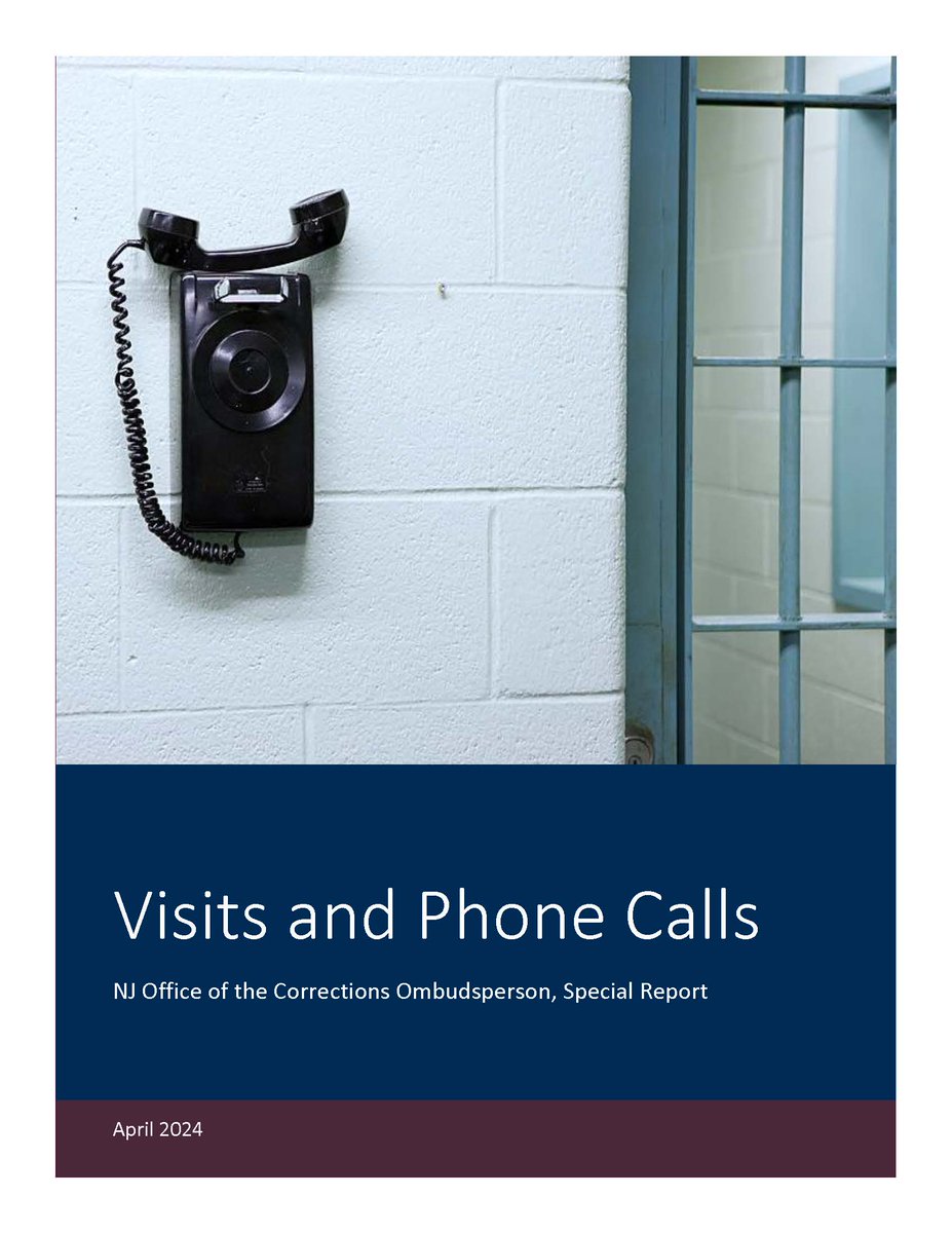 New report from NJ Corrections Ombuds on visits and phone calls finds A) DOC gets credit for expanded video visits; B) after solitary reforms DOC leaned into taking away phones as punishment. Latter shouldn't be allowed. Family connection = public safety. nj.gov/correctionsomb…