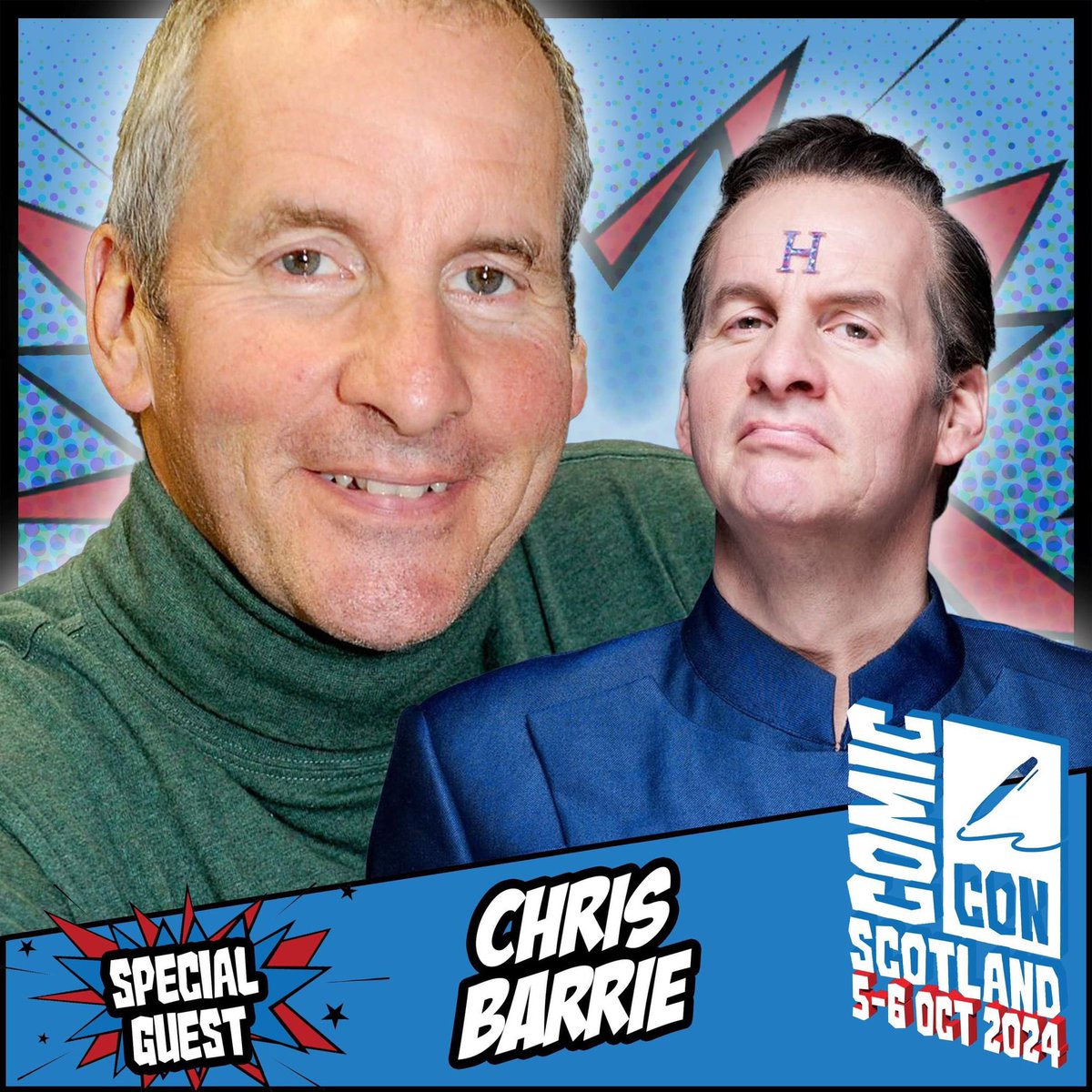 Comic Con Scotland welcomes Chris Barrie, known for projects such as Red Dwarf, Saving Santa, Lara Croft Tomb Raider: The Cradle of Life, and many more. Appearing 5-6 October! Tickets: comicconventionscotland.co.uk