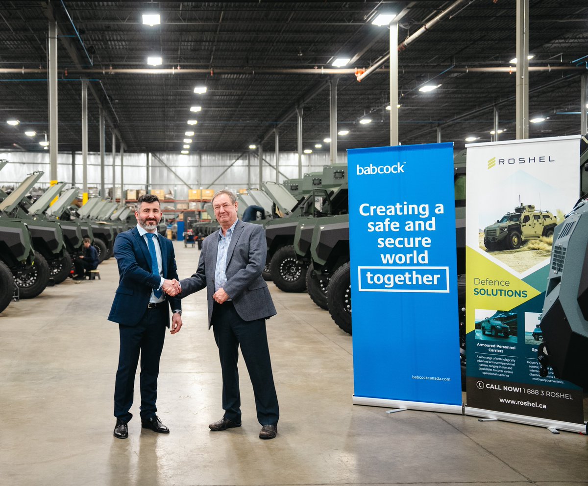 Roshel is delighted to sign a Memorandum of Understanding with @BabcockCanada, whose extensive capabilities enable to provide in-service support for our armoured vehicles on a worldwide scale. roshel.ca/babcock-canada…