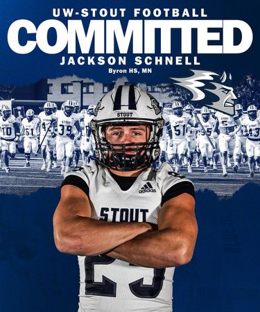 Jackson Schnell (@schnelljackson) on Twitter photo COMMITTED🔵😈<a href="/CoachHalder/">Ben Halder</a> <a href="/CoachDestache/">Travis Destache</a> <a href="/ByronMNFootball/">Byron Bears Football</a> @TYaeggi_UWStout <a href="/BlueDevil_HC/">Clayt Birmingham</a> <a href="/LukeSnell7/">Poogie257</a> <a href="/ByronBearsHS/">Byron High School</a> #rolldevils COMMITTED🔵😈<a href="/CoachHalder/">Ben Halder</a> <a href="/CoachDestache/">Travis Destache</a> <a href="/ByronMNFootball/">Byron Bears Football</a> @TYaeggi_UWStout <a href="/BlueDevil_HC/">Clayt Birmingham</a> <a href="/LukeSnell7/">Poogie257</a> <a href="/ByronBearsHS/">Byron High School</a> #rolldevils