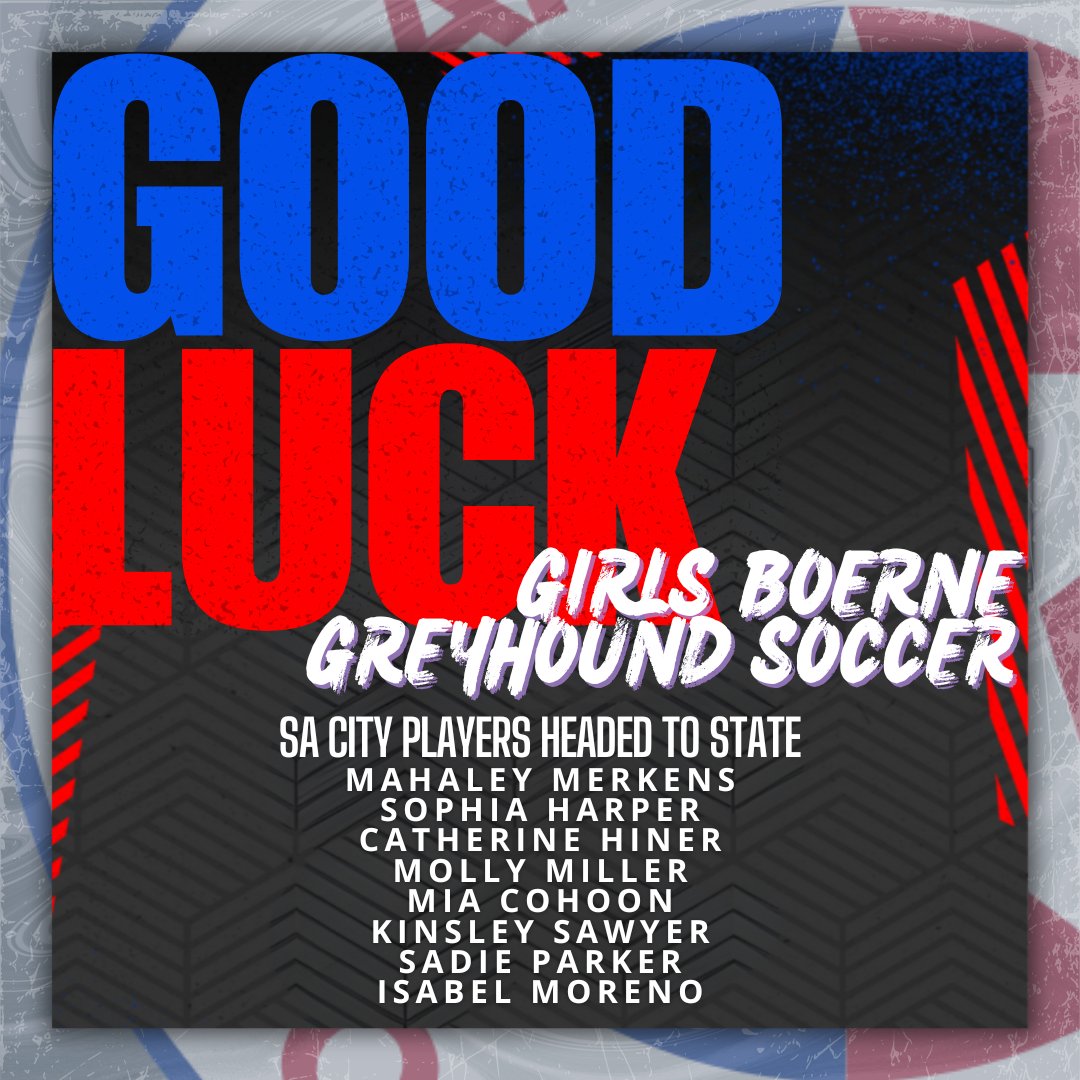 Big shoutout to Boerne Greyhound Soccer for making it to State! ⚽️Wishing you all the luck in the world as you go for the win! #sacityproud #BoerneGreyhounds #StateBound @BHSHoundsSoccer