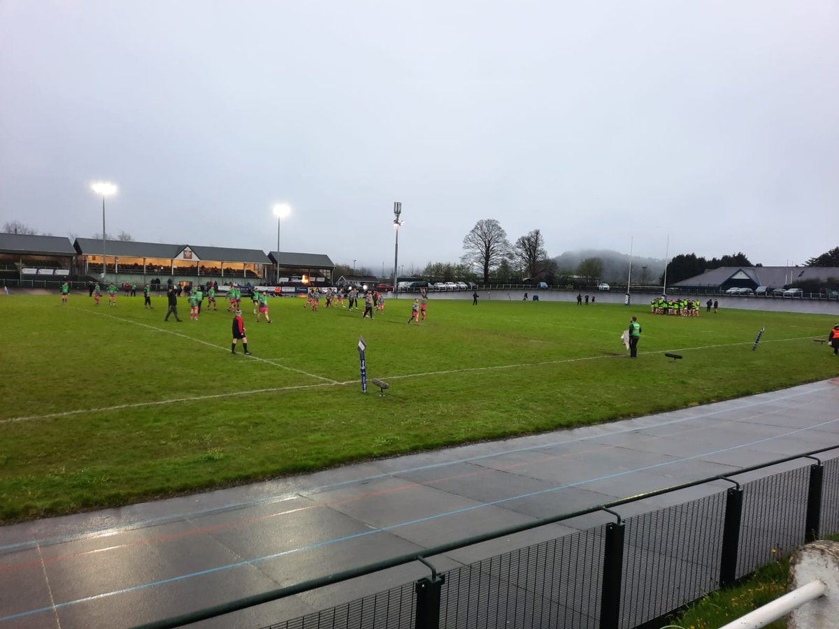 The squad warming up before the game this evening.