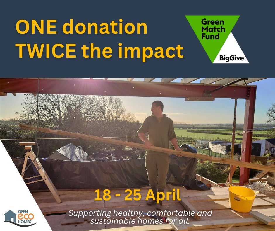 Save the Date! We're part of the Green Match Fund Campaign 2024, from 18th-25th April. We're hoping to raise £5000 to be matched by the @‌BigGive, enabling us to support even more people to improve their homes and reduce carbon. Watch this space! bit.ly/3TyRQ2r