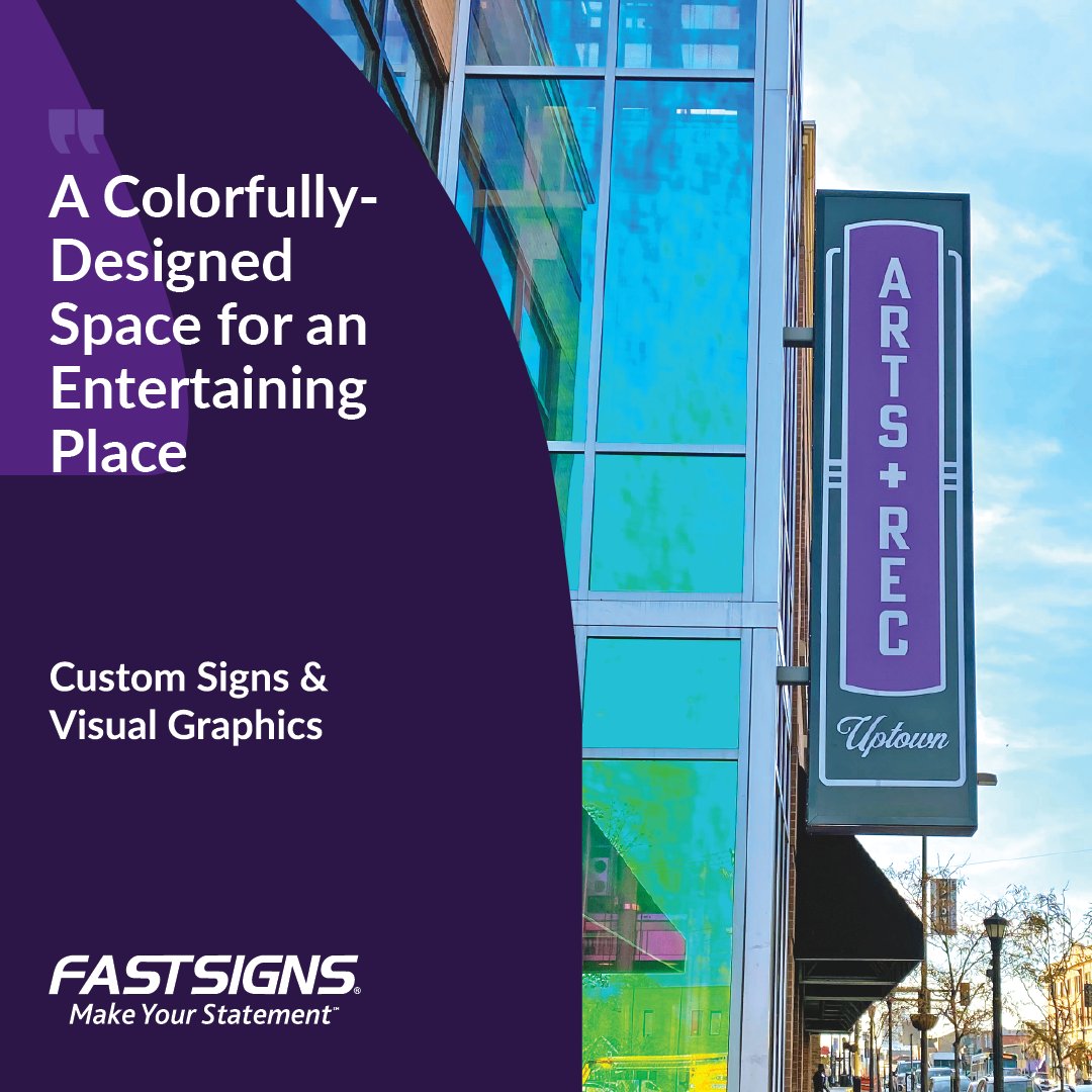 Embark on a dynamic signage transformation designed for your space! This entertainment venue experienced a seamless process, ensuring excellence from large-scale design to installation. spr.ly/6019wUEId #exteriorsignage #signagedesign #FASTSIGNS #MakeYourStatement