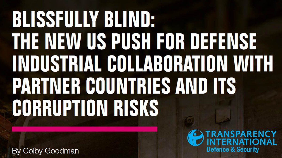 Our new report published with @TI_Defence warns that the U.S. is ignoring potentially dangerous corruption risks around opaque defense contract payments (aka ‘offsets’) that threaten to undermine U.S. and international security. Read it here: us.transparency.org/resource/bliss…