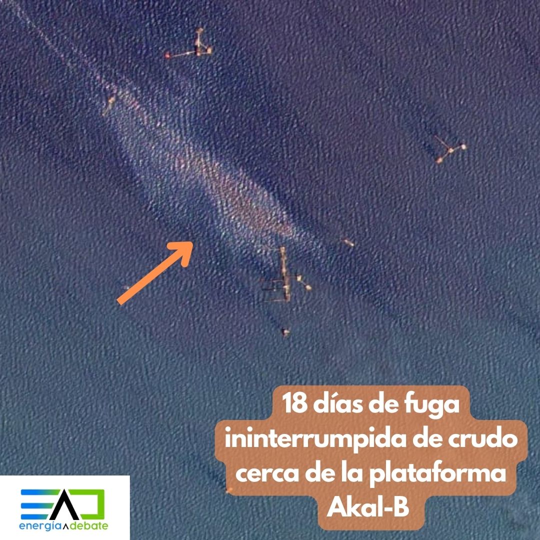Organizaciones denunciaron que el derrame en el campo Akal, ha acumulado 18 días ininterrumpidos y ha cubierto una superficie de unos 390 km2. @Pemex @CEMDA #Entérate energiaadebate.com/denuncian-orga…