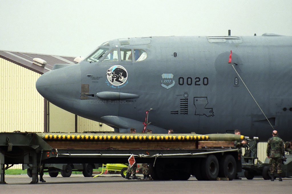 April 1999 and my first trip to FFD for Allied Force Ops since February when the first aircraft arrived. I had hoped to shoot one carrying ALCMs, but by the time I got back down there they had already exhausted their supply and switched to conventional bombs……