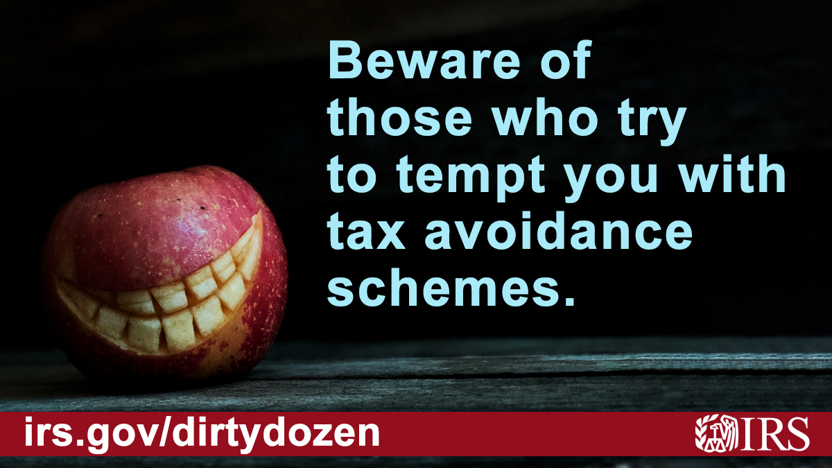 Check out the top tax avoidance strategies that landed on this year’s #IRS “Dirty Dozen” list of tax schemes: ow.ly/b57e50Ren8F #TaxSecurity