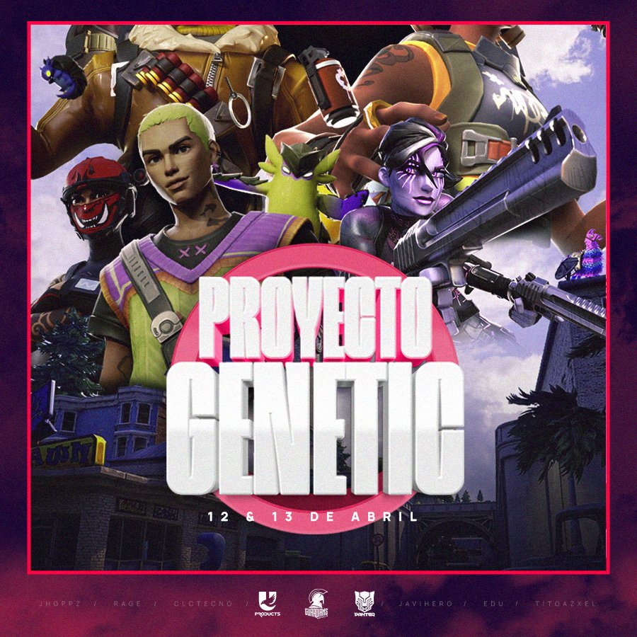 elcesariax's tweet photo. ¡Para una buena causa, todos podemos!  

Este VIERNES 12 de ABRIL nos vamos a reunir UN MONTÓN de CREADORES de CONTENIDO en FORTNITE, para patearnos el rostro con ganas y sobre todo, por una buena causa.  

#ProyectoGenetic https://t.co/tJBzSvEKvp