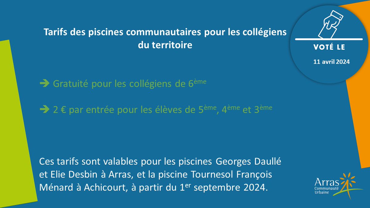 #conseilGrandArras ✅l'objectif est de permettre aux enfants d'acquérir le 'savoir-nager'.