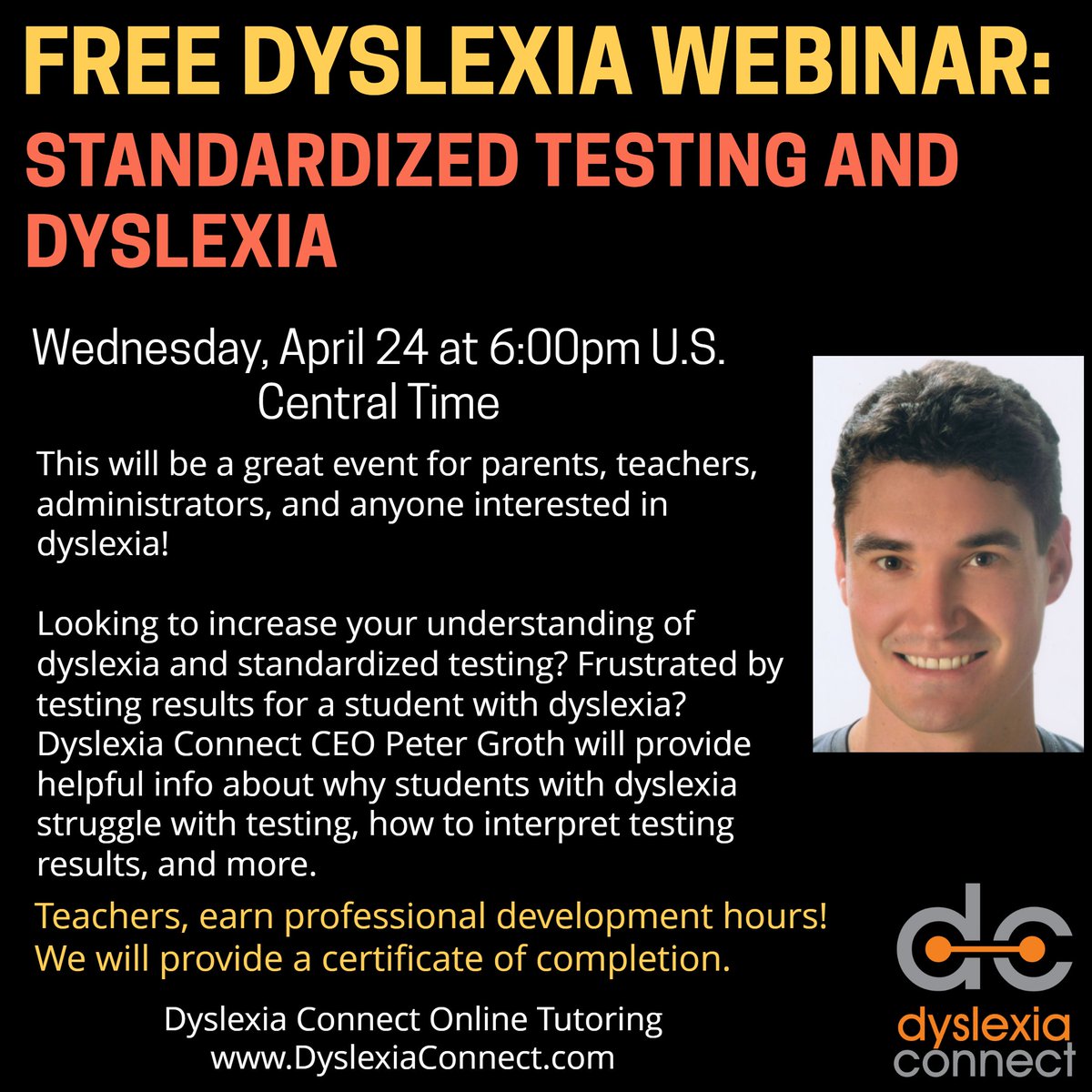 We are excited to announce our next free webinar! 'Standardized Testing and Dyslexia'. Register using this link: us02web.zoom.us/webinar/regist… This event will be great for parents, teachers, school administrators, and anyone interested in dyslexia. #Dyslexia #ADHD #Scienceofreading