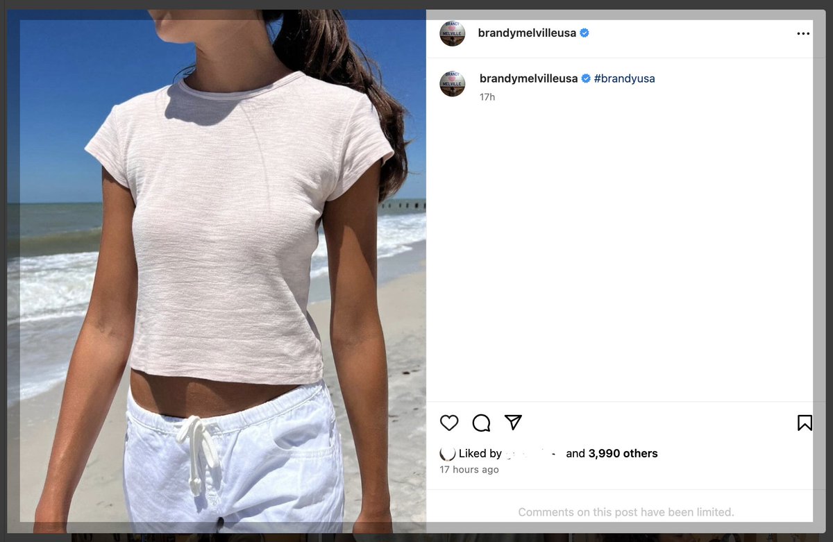 Brandy Melville seems to be posting through the debut of the documentary about its toxic/racist business practices... but has locked down the comments