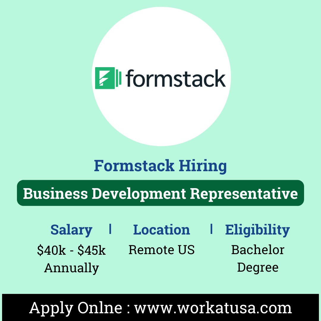 Join our dynamic team at Formstack! 🚀 We're hiring a Business Development Representative for our remote positions in the USA. Apply now  #RemoteJobs #BusinessDevelopment #FormstackCareers 🌟 

🌐 APPLY HERE: zurl.co/AX5s