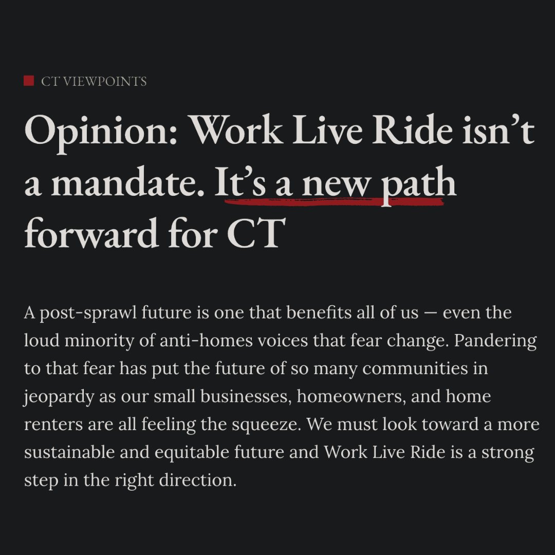 prohomesct's tweet photo. DCT Legislative Director Tucker Salls sets the record straight on #WorkLiveRide in  @CTMirror! 
Check it out below 👇
https://t.co/SCDlW7imbi https://t.co/J3j2fOYlle