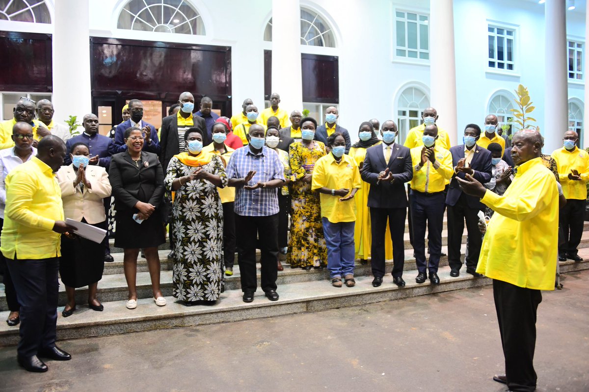 UPDATE- President Museveni held a meeting today with the Central Executive Committee members of the NRM party at State House, Entebbe. They discussed issues concerning the NRM party. #UBCNEWS