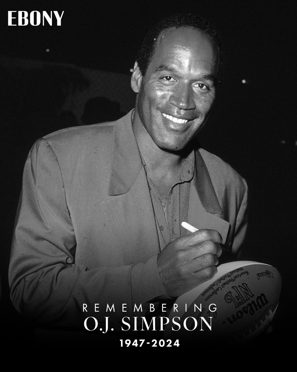 Former decorated football player, actor and broadcaster, O.J. Simpson has passed away at the age of 76 after his battle with cancer. Read more on EBONY here: ebony.com/o-j-simpson-pa…